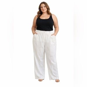 Delmod - White Linen Pant - Germany - Size 14
